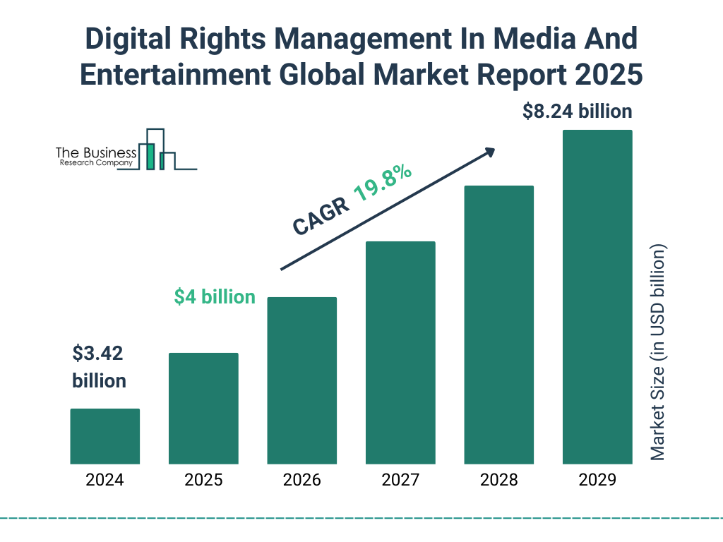 Digital Rights Management In Media And Entertainment Global Market Report 2025 Market Size and growth rate 2025 to 2029: Graph