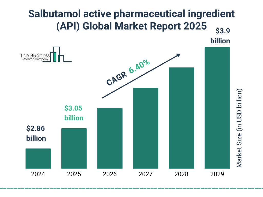 Salbutamol active pharmaceutical ingredient (API) Market Size and growth rate 2025 to 2029: Graph