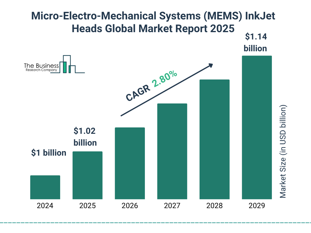 Micro-Electro-Mechanical Systems (MEMS) InkJet Heads Market Size and growth rate 2025 to 2029: Graph