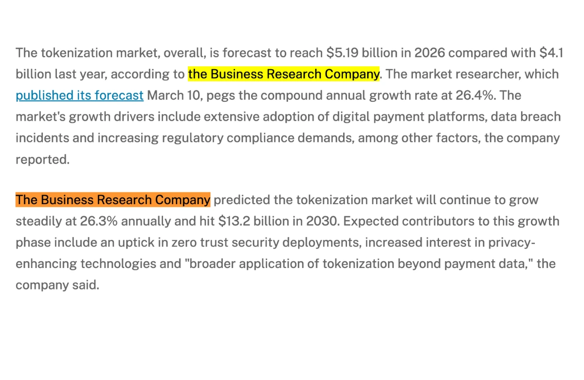 Tokenization market growth insights