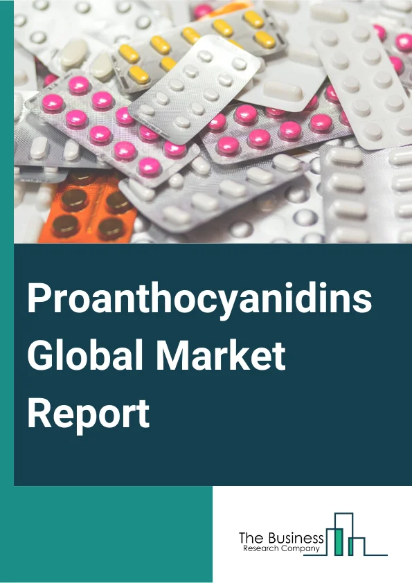 Proanthocyanidins Global Market Report 2024 – By Type (Type A, Type B), By Source (Grape Seed, Pine Bark, Bilberry, Cranberry, Horse Chestnut, Blueberry), By Application (Dietary Supplement, Functional Food And Beverage, Personal Care And Cosmetics, Pharmaceutical, Animal Feed, Other Applications), By Distribution Channel (Drug And Pharmacy Stores, Convenience Stores, Modern Trade, Online Retail), By End User (Adults, Children, Seniors) – Market Size, Trends, And Global Forecast 2024-2033